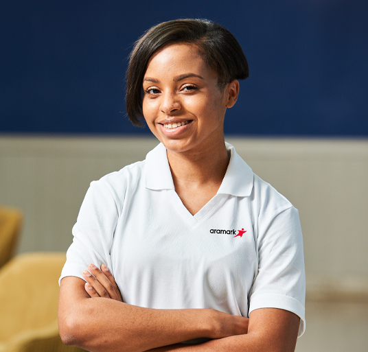 Woman smiling.
